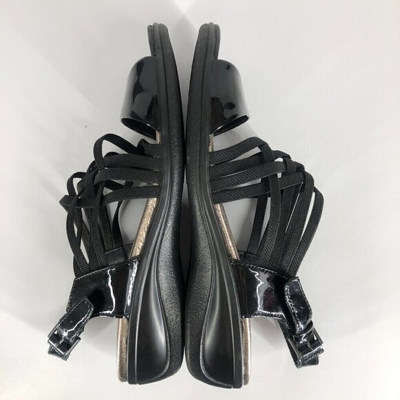 ECCO Black Patent Leather & Elastic Straps Sandals Sz‎ 40 - Picture 6 of 15
